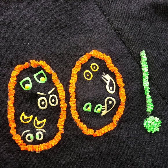 Tultex Womens Sweatshirt Size 2XL Halloween "Boo!" Black Top Crew Neck Casual - Picture 10 of 15